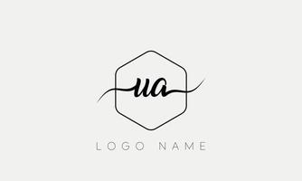 escritura a mano carta ua logo pro archivo vectorial vector