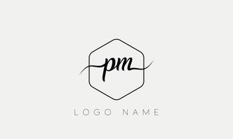 escritura a mano carta pm logo pro archivo vectorial vector