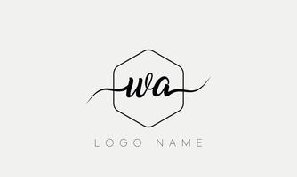 escritura a mano carta wa logo pro archivo vectorial vector