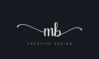 Handwriting letter MB logo pro vector file pro Vector Pro Vector