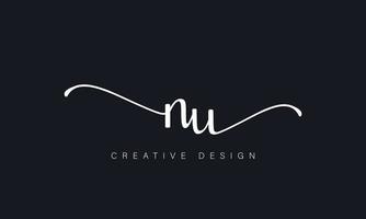 Handwriting letter NU logo pro vector file pro Vector Pro Vector