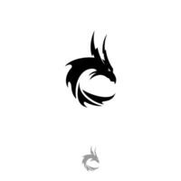 dragon logo icon symbol black and white vintage template for labels, emblems, badges or design template vector