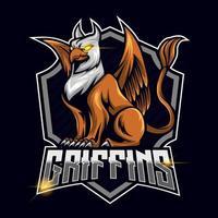 Griffin esport logo template vector