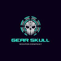 Skull Gear Mask Logo Vector design. For mascot logo design in modern style, mascot logo template.