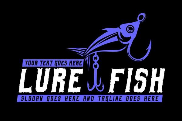 fishing lures fish logo, design template vector illustration