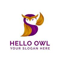 Owl Logo Design in Gradient template vector mascot