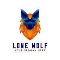 Wolf Head Gradient logo icon symbol design template vector