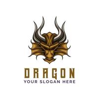 plantilla de vector de diseño de logotipo de cabeza de mascota de dragón