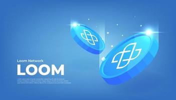 Loom Network coin cryptocurrency concept banner background. vector