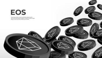 EOS coins cryptocurrency concept banner background. vector