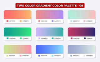 Gradient color palette with color codes in RGB or HEX, Catalog, Trendy colors, Gradient swatches set vector illustration, Color guides