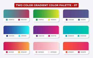 Gradient color palette with color codes in RGB or HEX, Catalog, Trendy colors, Gradient swatches set vector illustration, Color guides