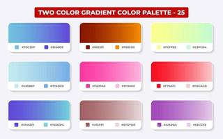 Gradient color palette with color codes in RGB or HEX, Catalog, Trendy colors, Gradient swatches set vector illustration, Color guides