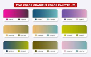 Gradient color palette with color codes in RGB or HEX, Catalog, Trendy colors, Gradient swatches set vector illustration, Color guides