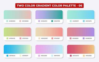 Gradient color palette with color codes in RGB or HEX, Catalog, Trendy colors, Gradient swatches set vector illustration, Color guides