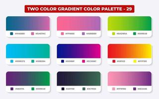 Gradient color palette with color codes in RGB or HEX, Catalog, Trendy colors, Gradient swatches set vector illustration, Color guides