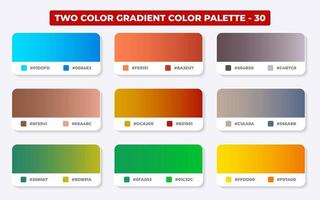 Gradient color palette with color codes in RGB or HEX, Catalog, Trendy colors, Gradient swatches set vector illustration, Color guides