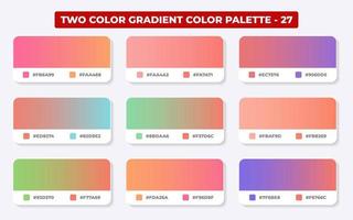 Gradient color palette with color codes in RGB or HEX, Catalog, Trendy colors, Gradient swatches set vector illustration, Color guides