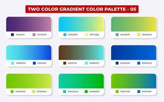 Gradient color palette with color codes in RGB or HEX, Catalog, Trendy colors, Gradient swatches set vector illustration, Color guides