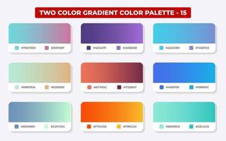 Gradient color palette with color codes in RGB or HEX, Catalog, Trendy colors, Gradient swatches set vector illustration, Color guides