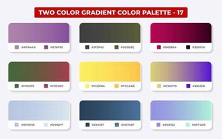 Gradient color palette with color codes in RGB or HEX, Catalog, Trendy colors, Gradient swatches set vector illustration, Color guides