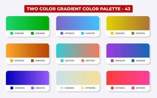 Gradient color palette with color codes in RGB or HEX, Catalog, Trendy colors, Gradient swatches set vector illustration, Color guides