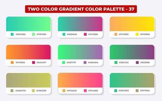 Gradient color palette with color codes in RGB or HEX, Catalog, Trendy colors, Gradient swatches set vector illustration, Color guides