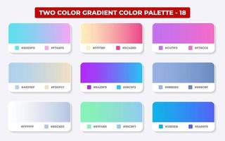 Gradient color palette with color codes in RGB or HEX, Catalog, Trendy colors, Gradient swatches set vector illustration, Color guides