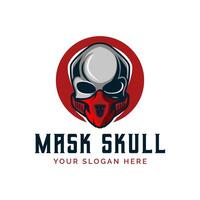 Mask Military Skull Wings and Shield modern design template for labels, emblems, badges or other. vector