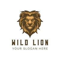 Angry Lion Icon Vector Logo Design in vintage style Logo Template