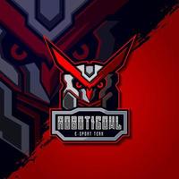 plantilla de diseño de logotipo de esport robot owl vector