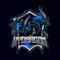 Hydra dragon Esport logo template vector