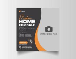 Real estate house for sale social media banner template vector