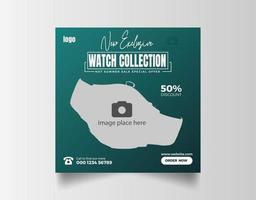 Watch sale social media post template vector