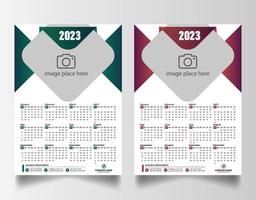 2023 wall calendar design template vector