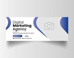 Digital marketing facebook cover template vector