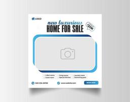 Real estate house for sale social media banner template vector