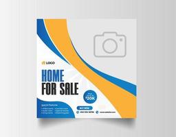 Real estate house for sale social media banner template vector