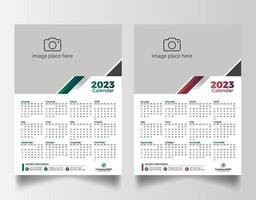 2023 wall calendar design template vector