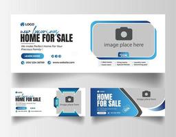 Real estate social media facebook cover banner template vector