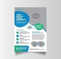Medical care poster and flyer template design vector
