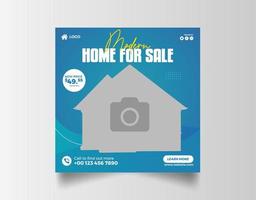 Real estate house for sale social media banner template vector