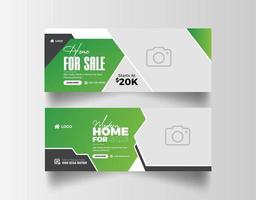 Real estate social media facebook cover banner template vector