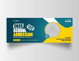 school admission social media facebook cover template vector