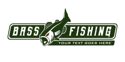 Bass fish fishing logo, jumping fish design template vector illustration. great to use as your any fishing company logo