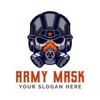 Army Mask logo design vector template illustration