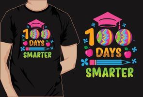 Basic100 days of school colorful t shirt design vector