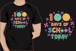 Basic100 days of school colorful t shirt design vector
