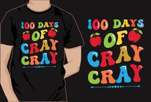 Basic100 days of school colorful t shirt design vector