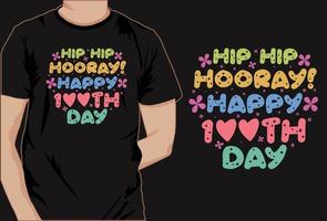 Basic100 days of school colorful t shirt design vector